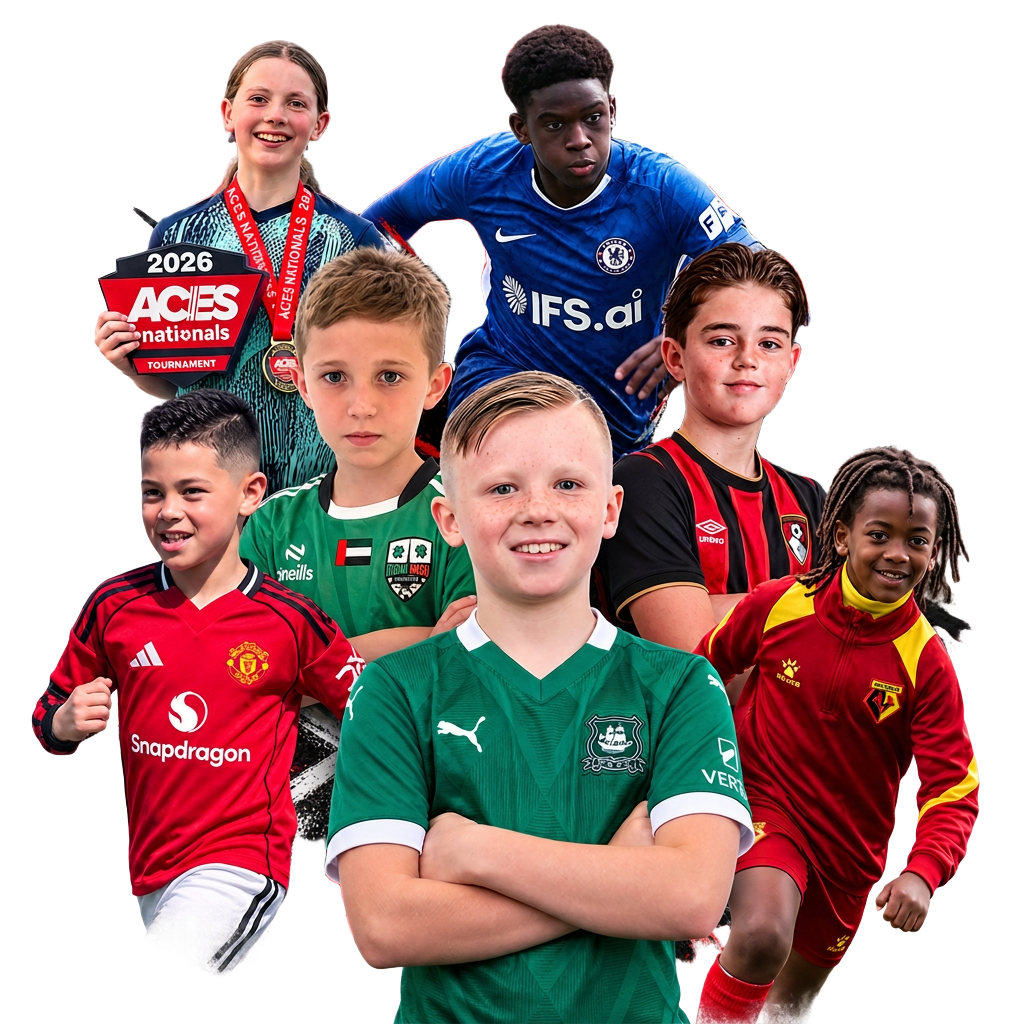 Young footballers from The Confidence Academy, including a national tournament winner